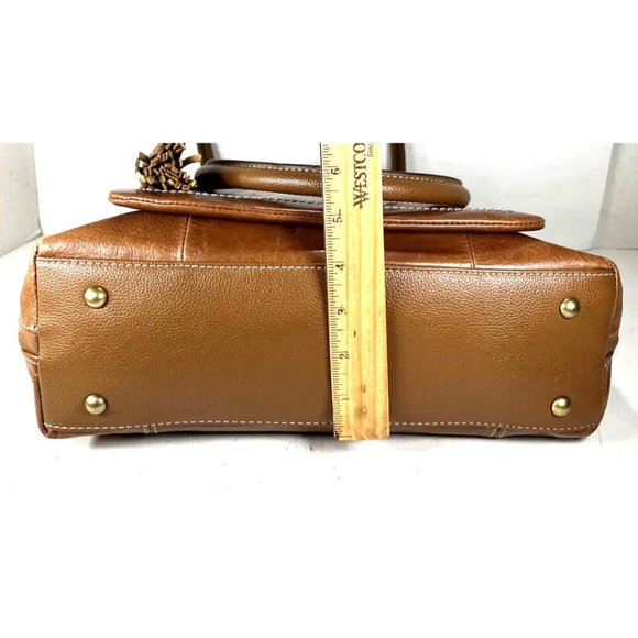 Tignanello Large Brown Leather Shoulder Bag - Lightly Distressed - Picture 10 of 12